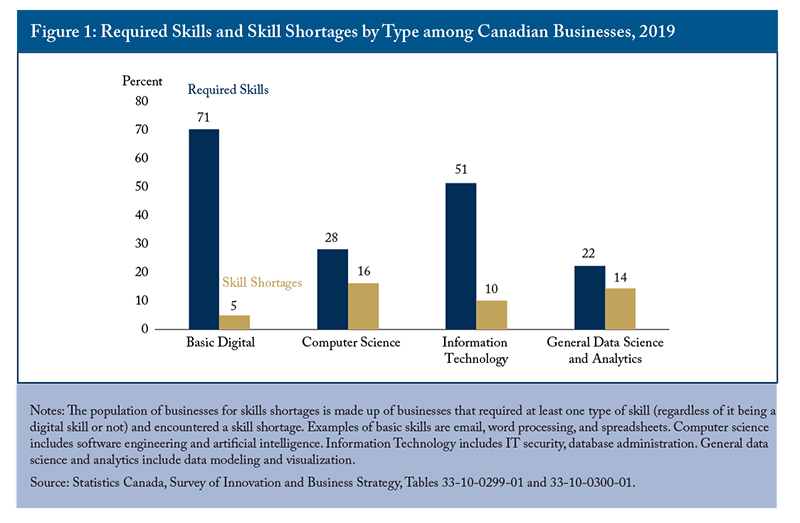 Figure 1: Required Skills and Skill Shortages by Type among Canadian Businesses, 2019