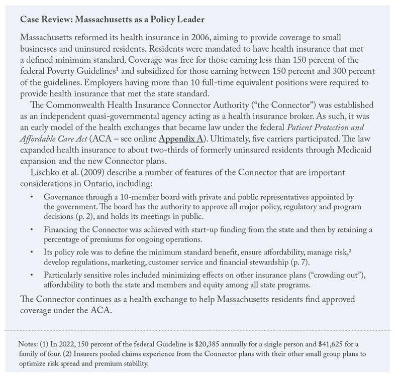 Case Review: Massachusetts as a Policy Leader